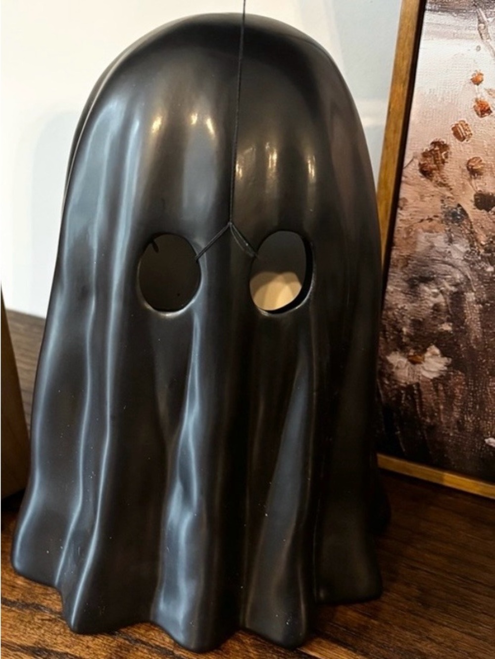 NEW black ceramic ghost set boho Halloween